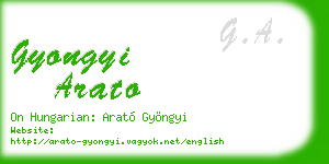 gyongyi arato business card