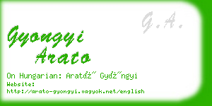 gyongyi arato business card